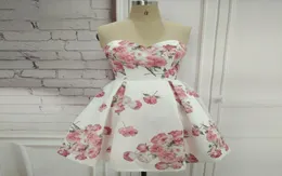 Real Pos Girl039s Sweetheart Short Floral White Homecoming Dress with Pockets Knee Length Pet Graduation Dresses for Pro1351761