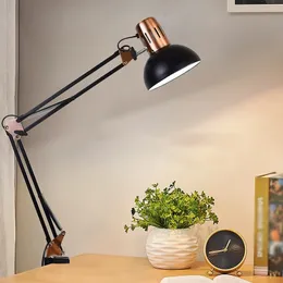 ED Studio Desk Lamp مصابيح محمولة مع كتاب مشبك القراءة القابلة للطي دراسة دراسة الإضاءة لدعم الأظافر الجدول 240305