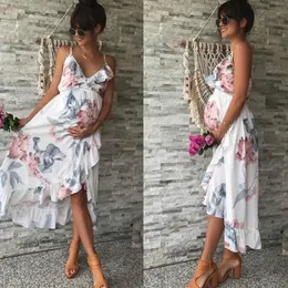 Maternity Dresses Clothes Pregnancy Pregnant Casual Floral Falbala Pregnants Comfortable Sundress 240318