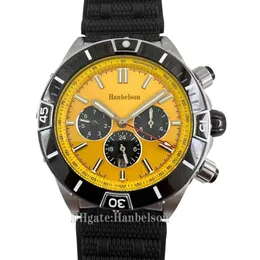 Orologio da uomo 1884 Quadrante giallo luminoso Movimento automatico Vetro zaffiro B01 Cassa in acciaio pesante Bracciale con sfera in gomma Designer M290Q