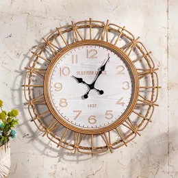 Wall Clocks Vintage Original Wood Creative Clock Living Room Dining Home Minimalist Atmospheric And Personalized