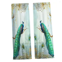 Curtain Peacock Window Curtains Privacy Drapes Panels Treatments Luxurious Light Filtering For Bathroom Doorway