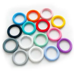 Necklaces 10pcs Ring Silicone Beads BPA Free Teething Ring Baby Teethers Chew Nursing Beads Charm Necklace Pendant DIY Toys
