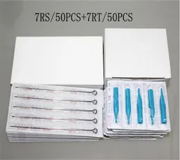 7RS7RT 50PCS 문신 튜브가있는 문신 바늘 혼합 멸균 문신 바늘 및 일회용 문신 팁 7235976