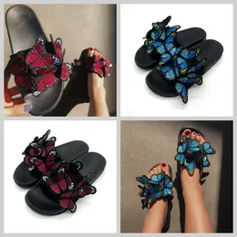 2024 Women Summer Craft Embroidered Three Dimensional Butterfly Slippers GAI sandals chunky heel cute slippers babouche 36-41 size