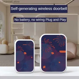 Doortbells اللاسلكية ذاتية التشغيل في الهواء الطلق ترحيب جرس الباب المقاوم للماء 38 أغاني Smart Home Door Bell No Battery No Wire Volumey240320