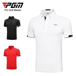Shirts PGM Golf Men's Short Sleeve Summer T Shirt Sports Fabric Moisture Absorbing Quick Drying Simple Top Golf Wear for Men YF587