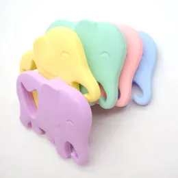 Halsband Chenkai 10st Silicone Elephant Teether Soft Baby Pacifier BPA GRATIS FÖR DIY Baby Spädbarn Nursing Chewing Teether Pendant Halsband