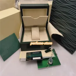 En yüksek kaliteli AAA lüks izle yeşil kutu kağıtları hediye saatleri kutular deri çanta kartı 0 8kg kol saatleri için sertifika el çantası302k