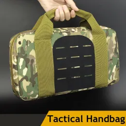 Väskor Multifunktionell taktisk pistolhandväska utomhus EDC Tool Bag Outdoor Sports Hunting Shooting Sundries Lagring vadderad fodral