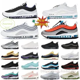 المدربون شون Wotherspoon mschf x inri Jesus Max 97s 97s الرياضة أحذية للنساء الأسود الرصاصة الفضية البيضاء غير المهزومة Air97 Sneakers