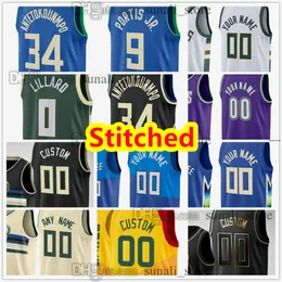 Stitched Men's Basketball Jerseys Brook Lopez Bobby Portis Jr. Khris Middleton Pat Connaughton Jae Crowder Malik Beasley Danilo Gallinari Patrick Beverley A.J. Green