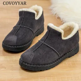 Loafers covoyyar 2023 moccassins vinterskor kvinna varm plysch kvinnor lägenheter bomullsskor damer loafers casual skor slip på wfs2037