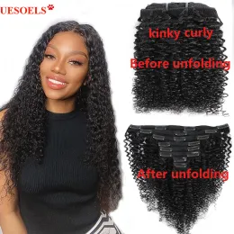 Extensions Curly Clip In Hair Extension Human Hair Brazilian Kinky Curly Human Natural Hair Extensions 1226Inch 8Piece/Set 120G Full Head