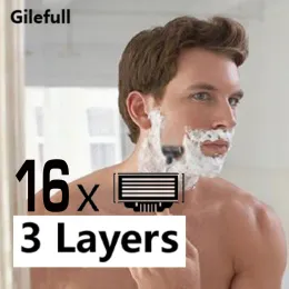 Blades 16pcs Men Shaving Razor Cartridges Suitable with Mache3 for Hair Removal Razor Blades