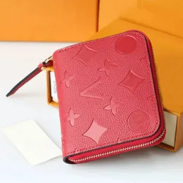 品質M60067 N63070 Zippy Zip Coin Purse Wallet本物の革の黒い花女性デザイナーキーポーチカードホルダー豪華な財布エンボス型カード所有者AAA