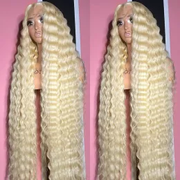 Brazilian Blonde 613 Hd Lace Frontal Wig 13x6 Deep Wave 30 Inch Colored Water Wave Wigs 13x4 Curly Lace Front Simulation Human Hair Wig