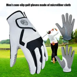 Eldiven 1 adet profesyonel golf eldivenleri mikrofiber kumaş kumaş nefes alabilen kaymaz eldivenler kulüp salıncak koyma eğitim eldivenleri erkekler