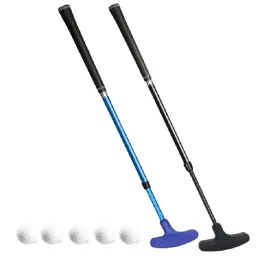 Mini taco de golfe para crianças e mulheres, conjunto de mini tacos de golfe em dois sentidos com comprimento ajustável com 5 bolas de prática de golfe