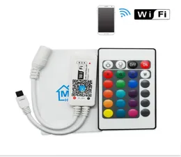 LED Mini WiFi RGB Denetleyici RGBW Denetleyicisi RGB RGBW için 24Key Uzaktan IOsandroid Cep Telefonu Kablosuz RGBW LED Strip DC512V4343874