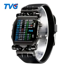 Relógios marca tvg relógios masculinos moda pulseira de borracha led relógio digital masculino à prova dwaterproof água esportes militar relógios relogios masculino