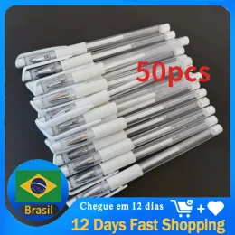 Marcadores 50 pc Microblading Suprimentos Tatuagem Caneta Marcador Permanente Acessórios de Maquiagem Branca Caneta Marcadora de Pele Cirúrgica para Sobrancelha Scribe Tool