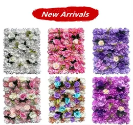 Nya 60x40cm konstgjorda blommor DIY Bröllopsdekoration Flower Wall Panels Silk Rose Hydrangea Party Decor Backdrop Flower2207617