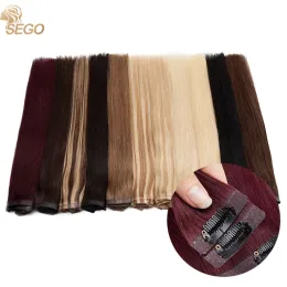 Extensões SEGO 7 pçs/set Grampo Em Fita em Extensões de Cabelo Humano Invisível 115g Cabelo Peruca Extensões de Cabelo Humano Cabeça Cheia Cabelo Natural