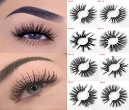 25mm Wimpern Dramtic 5D Faux Nerzhaar Falsche Wimpern Wispies Fluffy Full Strips Wimpern Lange handgemachte Augenverlängerung2652276