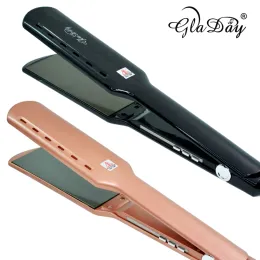 Irons Professional Hair Strainter Flat Iron LED Display Titanium Hår rät järn