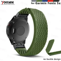 Watches Yooside No Design 26mm Quick Fit Replacement Soft Silicone Sport Large Watch Band Rem för Garmin Fenix ​​5x/3/3hr