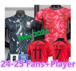 South Korea Soccer Jersey New 2024 2025 HEUNG-MIN SON KANG IN LEE National Team 24 25 Football Shirt Men Kids Kit Set Home Away Men Uniform Red Black Fan Player Version889