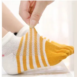 Herrensocken, 5 Paar, Kinder, kurz, Netzstoff, Baumwolle, Zehenbereich, japanischer und koreanischer Stil, für Säuglinge, Kleinkinder, Babys, Cartoon, fünf Finger