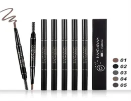 HANDAIYAN 5 Colors 2 In 1 Eyebrow Pencil Natural Lasting Waterproof No Blooming Rotatable Pen Makeup Cosmetics9544364