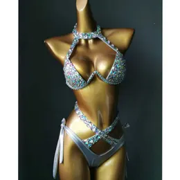 Novance TT002 Rhinestone Ribbon Sexig iögonfallande bikini baddräkt damer Extreme Bikinis Bathing Suits Two Piece Set