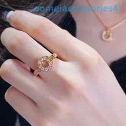 2024 Designer Luxury Brand Jewelry Band Rings Silver S925 Treasure Ring Time kommer svängar av kopparmynt Womens Fashion och Advanced Diamond Inlaid Couples