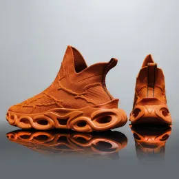ربيع الخريف رجال الجوارب غير الرسمية أحذية عالية الجوارب أحذية Slip-on تنفس أحذية رياضية للرجال شبكات تنفس الجري وسادة Tenis الأحذية A0014