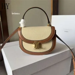 7A En İyi Klasikler Kadın Çanta Tasarımcısı Mi Besce 16cm Zafer Kapısı Bej Tekstil Deri Teen 101063 Crossbody Omuz Çantası Çanak Çantalar Kadın