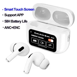 Wireless Bluetooth Earphones Smart LED Touch Screen ANC TWS Noise Cancelling Earbuds 5.3 Support APP Long Battery Life HiFi Game No Delay Headphones