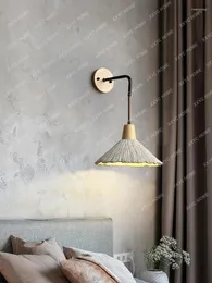 Lampa ścienna Luji Cream Style Micro cement przemysłowy łóżko łóżko sypialnia nocna