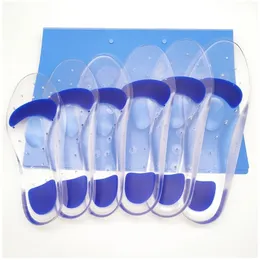 Palmilha pu imitação de silicone transparente respirável esportes absorção de choque massagem almofada completa arco suporte correção palmilha plana