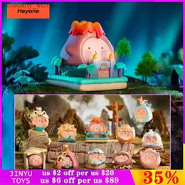 Action Figures Toy Original Heyone Dinosaur Wanderland Series Blind Box Toys Conferma lo stile Kawaii Anime Figurine Designer Doll Girl Regali di compleanno L240320