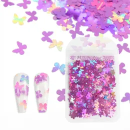 Decoração de festa bolso laser lantejoulas prego 1 saco estrela de cinco pontas filme flash manicure decorações fatias acessórios