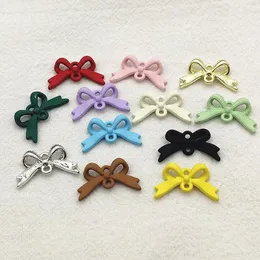 도착 20x12mm 100pcs 아연 합금 커넥터 Bows 수제 목걸이 지어링을위한 매력 DIY 부품 보석류 결과 구성 요소 240309