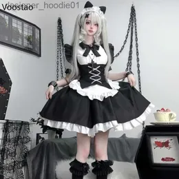 cosplay anime kostümleri Japon gotik lolita elbise y2k cadılar bayramı hizmetçi rol oynama parti elbise kız tatlı anime rol oynama set newc24320