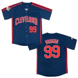 Rick Vaughn #99 Major League Movie Jersey – Cleveland Indians, Gray, Men's 2XL - View #3