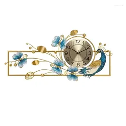 Wall Clocks Art Peacock Clock Modern Luxury Large Living Room Decoration Creative Digital Silent Watch Metal Home Decor