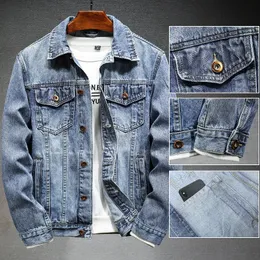 5XL 6XL denim jacket mens s brand ruffian casual HipHop high street handsome loose student tooling top 240311