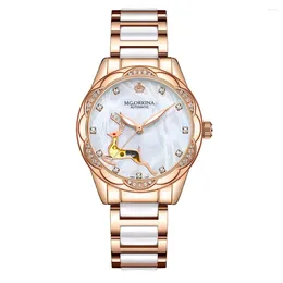 Orologi da polso Orologio meccanico automatico da donna Orologio da polso impermeabile da donna di lusso di marca superiore in ceramica di moda in acciaio inossidabile