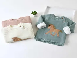 Ienens crianças meninos meninas suéteres roupas do bebê da criança quente camisola casacos crianças dos desenhos animados engrossar topos de lã pullovers roupas h1021357389